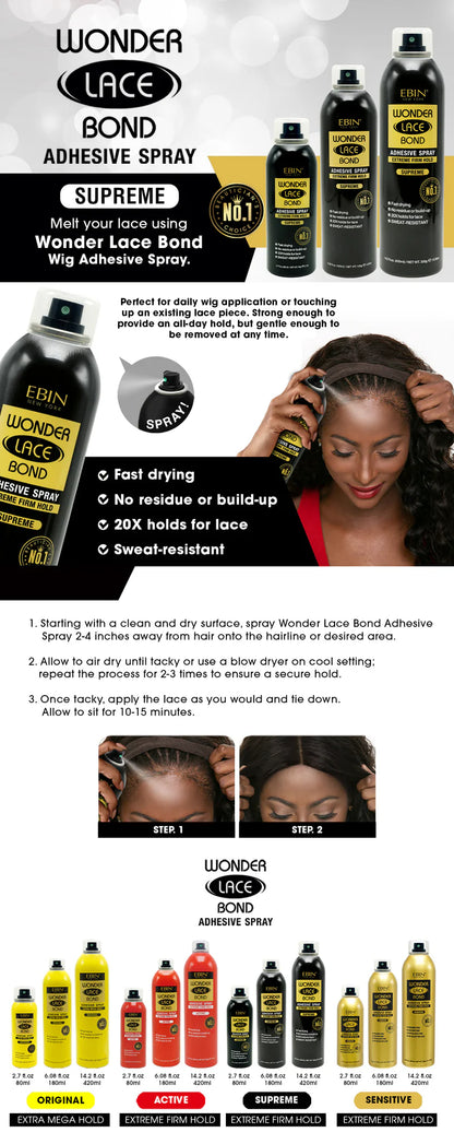 EBIN WONDER LACE SPRAY SUPREME (BLACK)