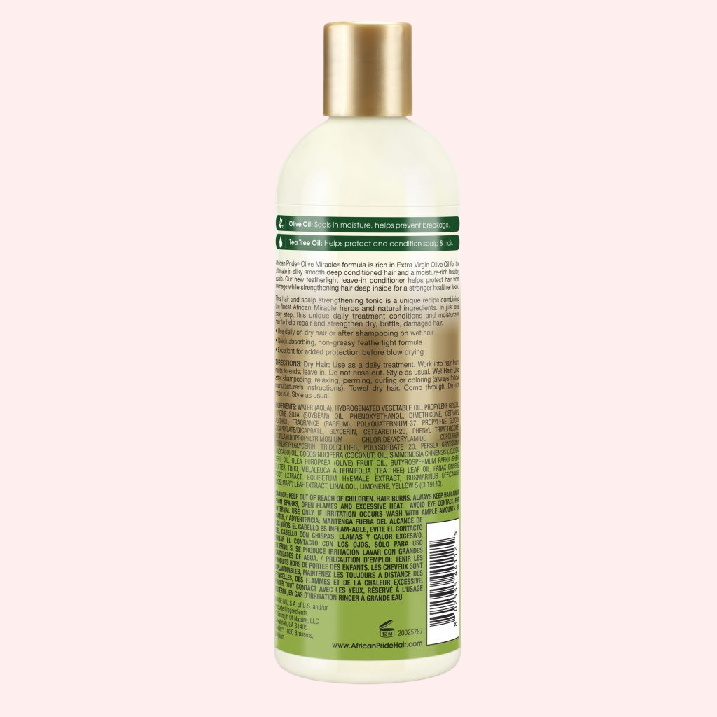 AFRICAN PRIDE OLIVE MIRACLE HAIR &amp; SCALP STRENGTHENING LEAVE IN CONDITION - Lion’s Mane Beauty Supply 